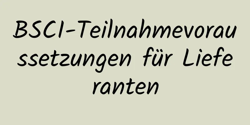 BSCI-Teilnahmevoraussetzungen für Lieferanten