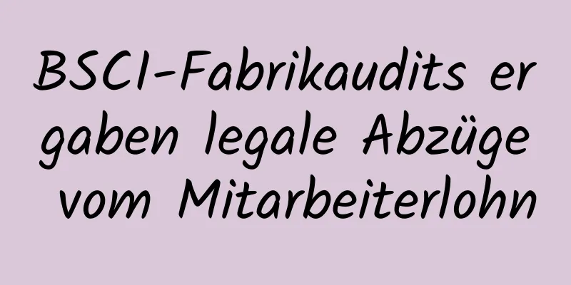 BSCI-Fabrikaudits ergaben legale Abzüge vom Mitarbeiterlohn