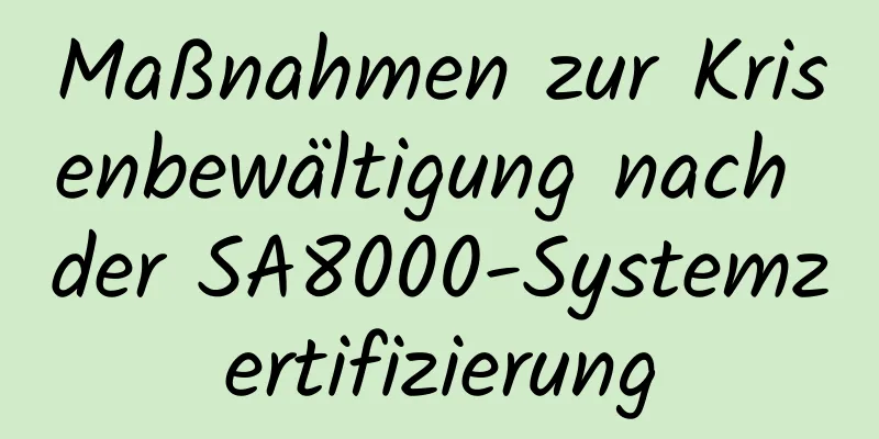 Maßnahmen zur Krisenbewältigung nach der SA8000-Systemzertifizierung