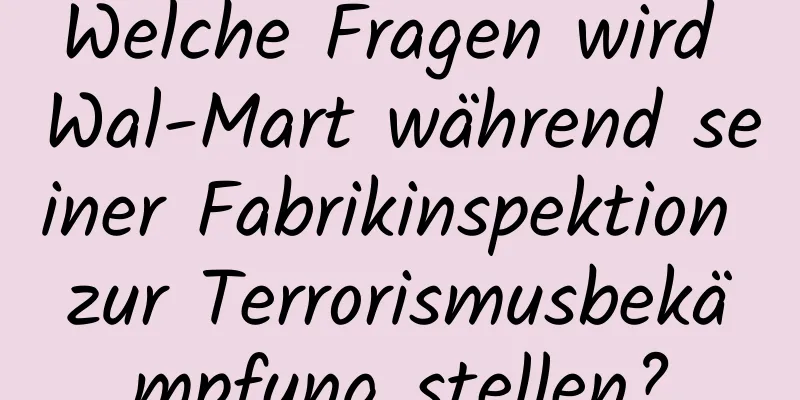 Welche Fragen wird Wal-Mart während seiner Fabrikinspektion zur Terrorismusbekämpfung stellen?