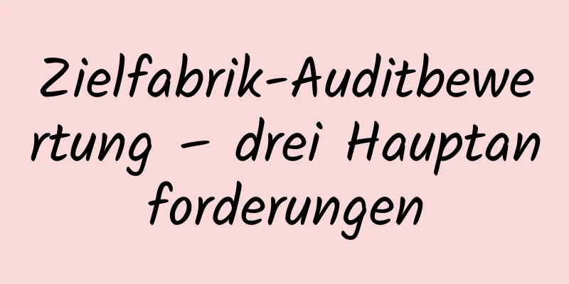 Zielfabrik-Auditbewertung – drei Hauptanforderungen