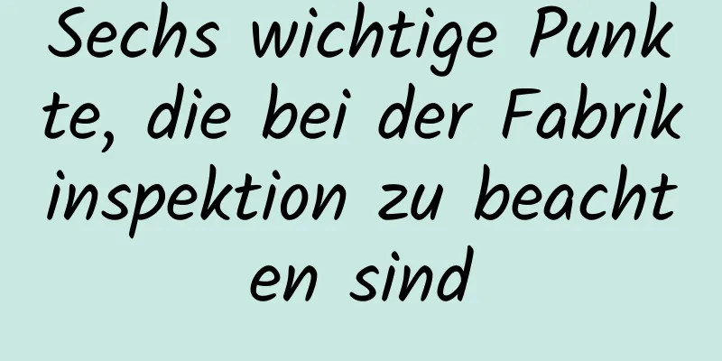 Sechs wichtige Punkte, die bei der Fabrikinspektion zu beachten sind