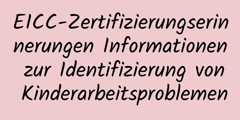 EICC-Zertifizierungserinnerungen Informationen zur Identifizierung von Kinderarbeitsproblemen