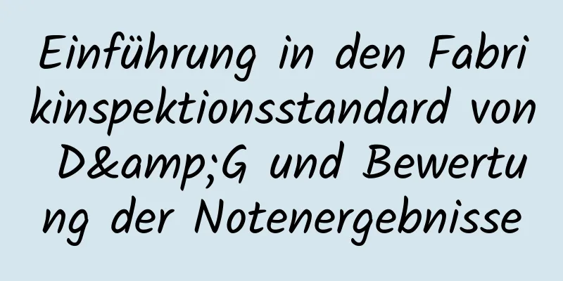 Einführung in den Fabrikinspektionsstandard von D&G und Bewertung der Notenergebnisse