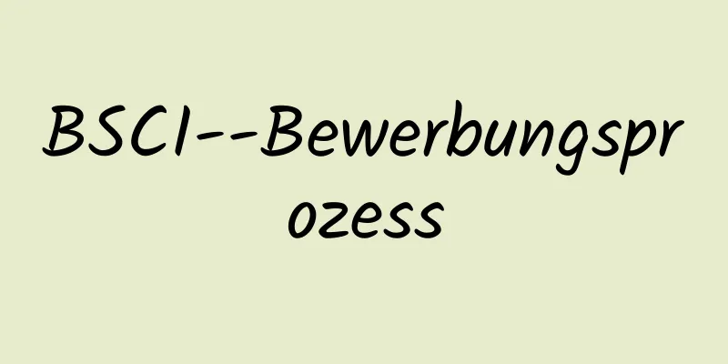 BSCI--Bewerbungsprozess