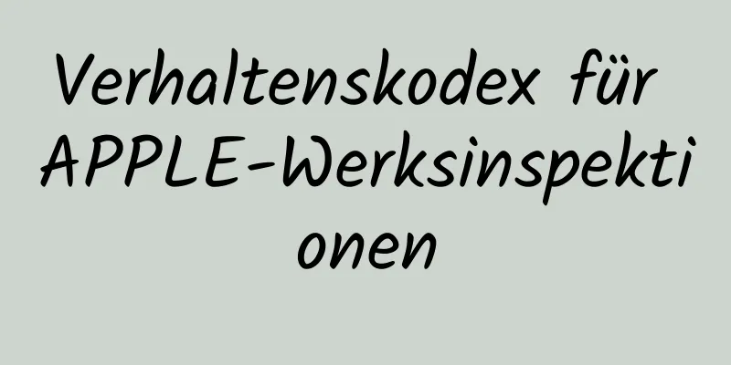 Verhaltenskodex für APPLE-Werksinspektionen