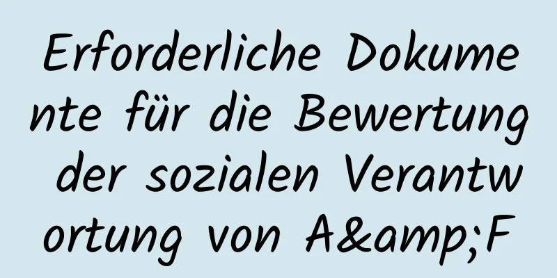 Erforderliche Dokumente für die Bewertung der sozialen Verantwortung von A&F