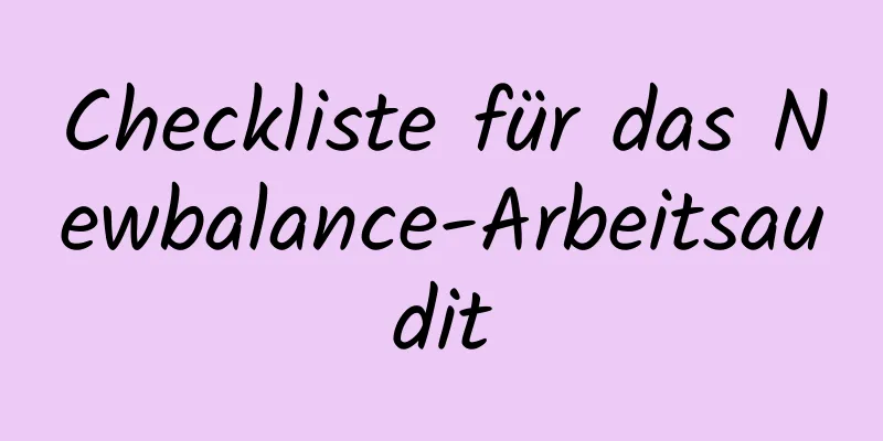 Checkliste für das Newbalance-Arbeitsaudit