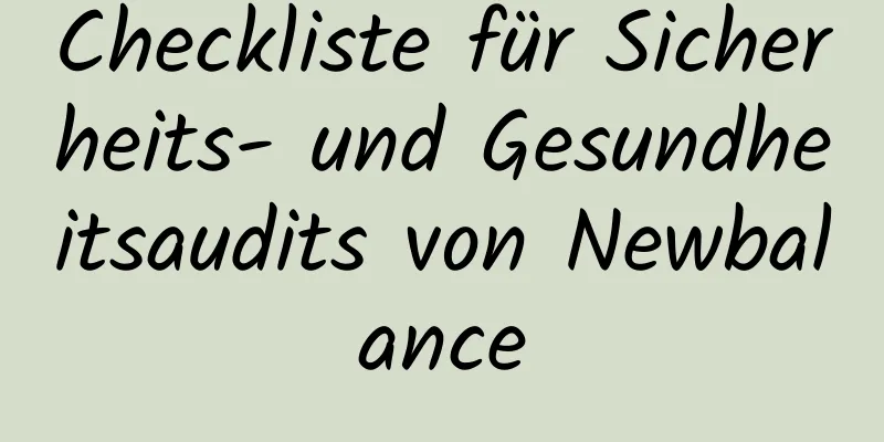 Checkliste für Sicherheits- und Gesundheitsaudits von Newbalance