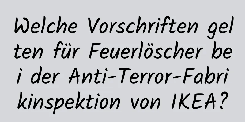 Welche Vorschriften gelten für Feuerlöscher bei der Anti-Terror-Fabrikinspektion von IKEA?