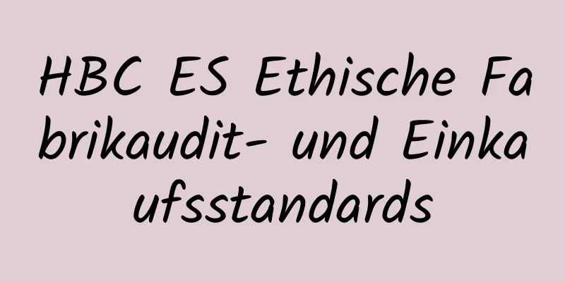 HBC ES Ethische Fabrikaudit- und Einkaufsstandards