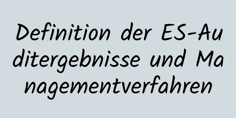 Definition der ES-Auditergebnisse und Managementverfahren