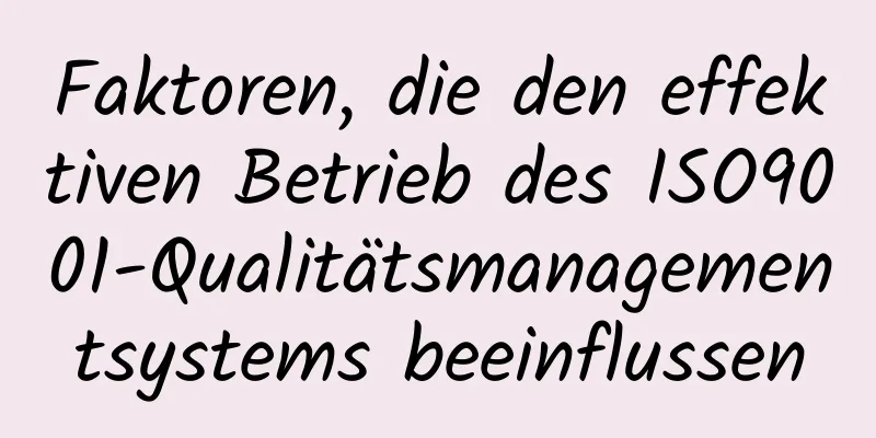 Faktoren, die den effektiven Betrieb des ISO9001-Qualitätsmanagementsystems beeinflussen