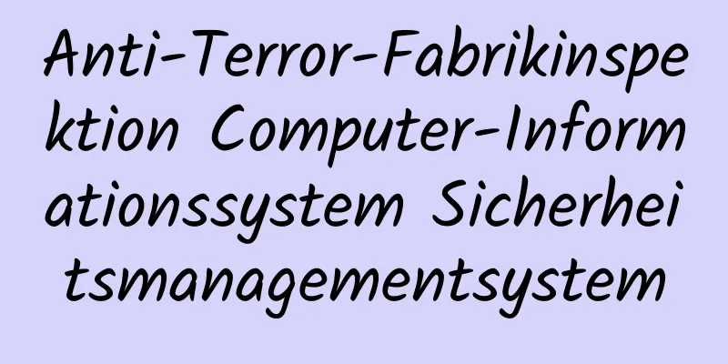 Anti-Terror-Fabrikinspektion Computer-Informationssystem Sicherheitsmanagementsystem