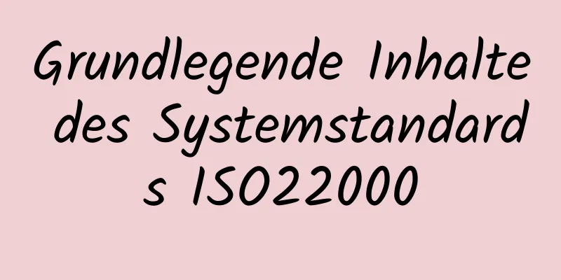 Grundlegende Inhalte des Systemstandards ISO22000