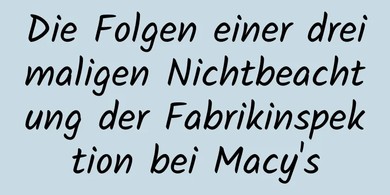 Die Folgen einer dreimaligen Nichtbeachtung der Fabrikinspektion bei Macy's