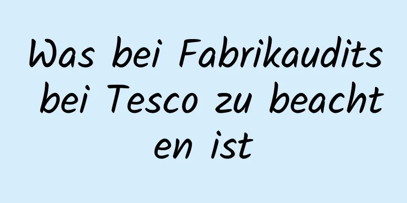 Was bei Fabrikaudits bei Tesco zu beachten ist