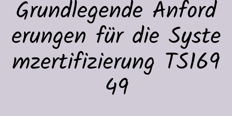 Grundlegende Anforderungen für die Systemzertifizierung TS16949