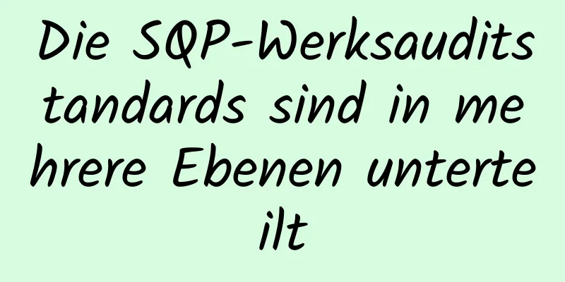 Die SQP-Werksauditstandards sind in mehrere Ebenen unterteilt