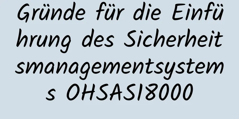 Gründe für die Einführung des Sicherheitsmanagementsystems OHSAS18000