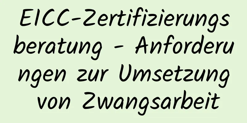 EICC-Zertifizierungsberatung - Anforderungen zur Umsetzung von Zwangsarbeit