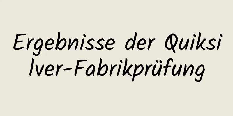 Ergebnisse der Quiksilver-Fabrikprüfung