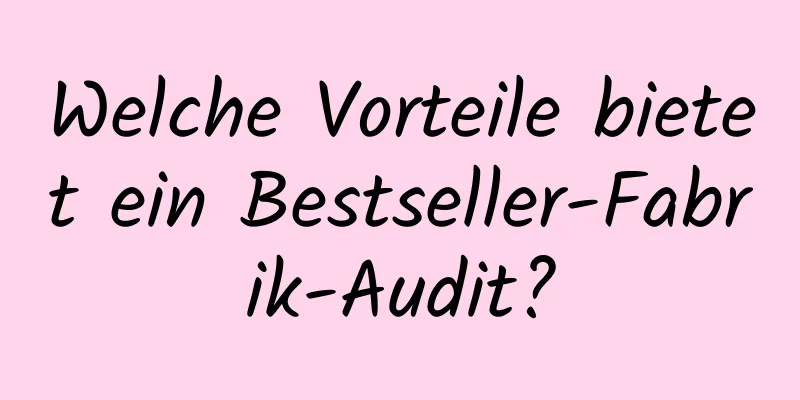 Welche Vorteile bietet ein Bestseller-Fabrik-Audit?