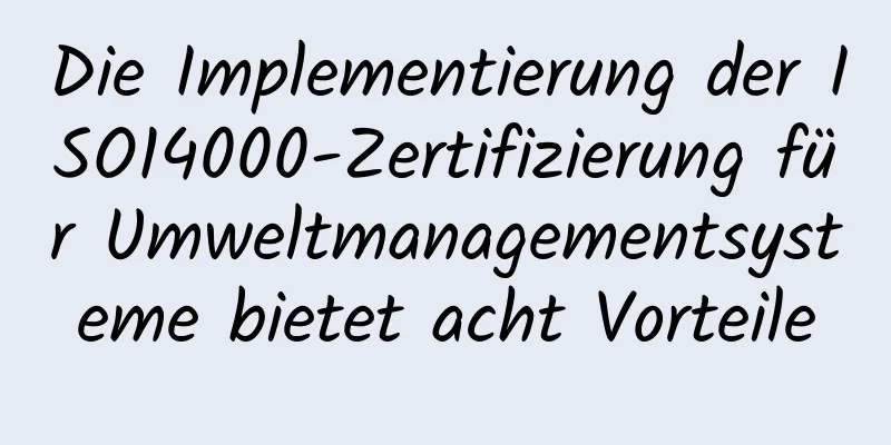 Die Implementierung der ISO14000-Zertifizierung für Umweltmanagementsysteme bietet acht Vorteile