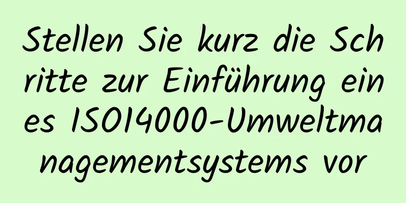 Stellen Sie kurz die Schritte zur Einführung eines ISO14000-Umweltmanagementsystems vor