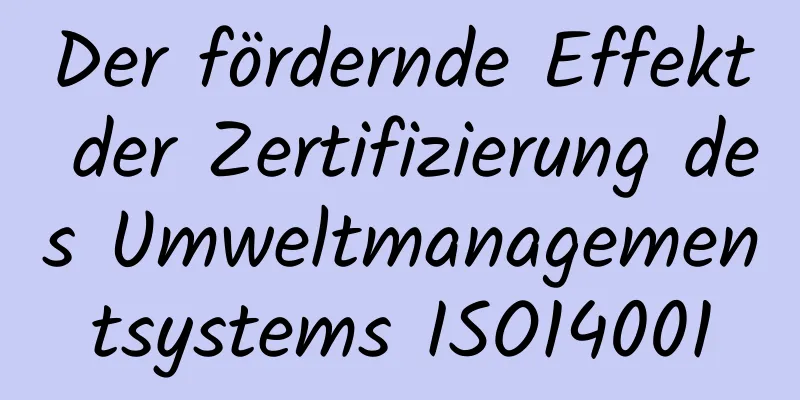 Der fördernde Effekt der Zertifizierung des Umweltmanagementsystems ISO14001