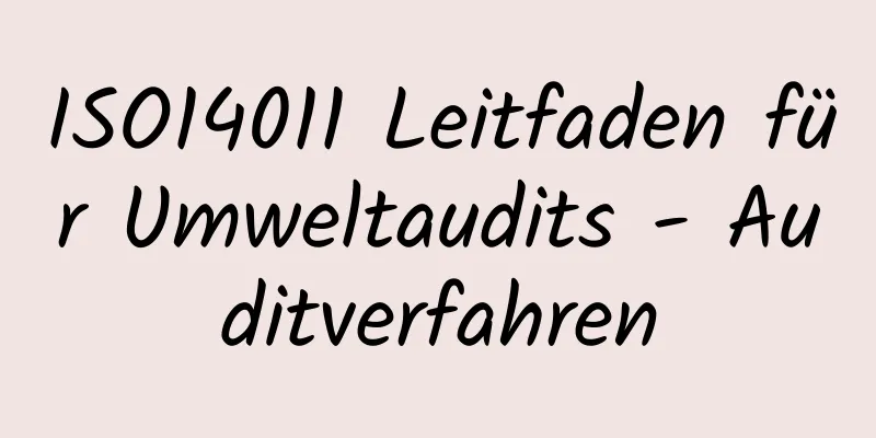 ISO14011 Leitfaden für Umweltaudits - Auditverfahren