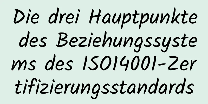 Die drei Hauptpunkte des Beziehungssystems des ISO14001-Zertifizierungsstandards