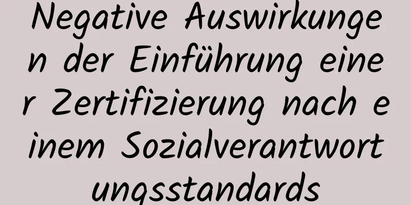 Negative Auswirkungen der Einführung einer Zertifizierung nach einem Sozialverantwortungsstandards