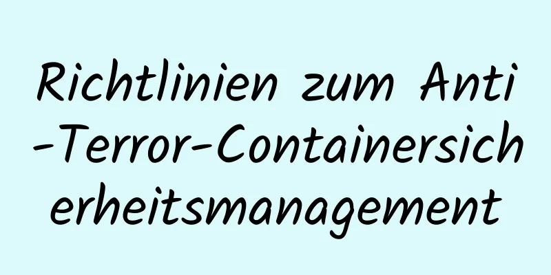 Richtlinien zum Anti-Terror-Containersicherheitsmanagement