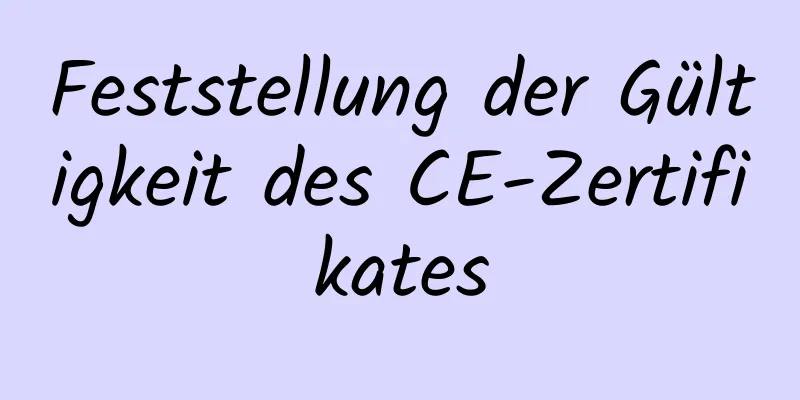 Feststellung der Gültigkeit des CE-Zertifikates