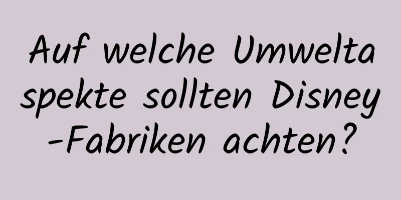 Auf welche Umweltaspekte sollten Disney-Fabriken achten?