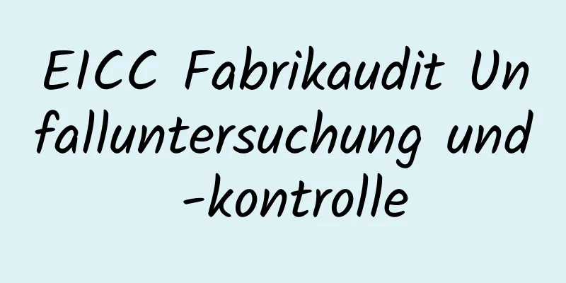 EICC Fabrikaudit Unfalluntersuchung und -kontrolle