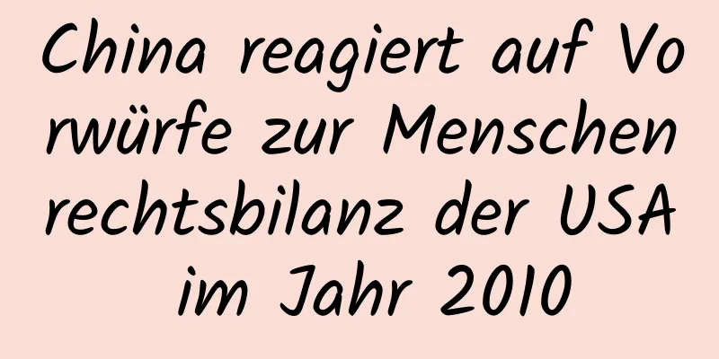 China reagiert auf Vorwürfe zur Menschenrechtsbilanz der USA im Jahr 2010