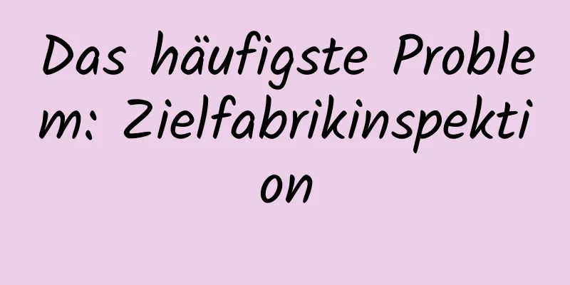 Das häufigste Problem: Zielfabrikinspektion