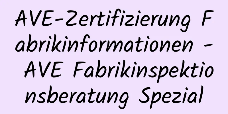 AVE-Zertifizierung Fabrikinformationen - AVE Fabrikinspektionsberatung Spezial