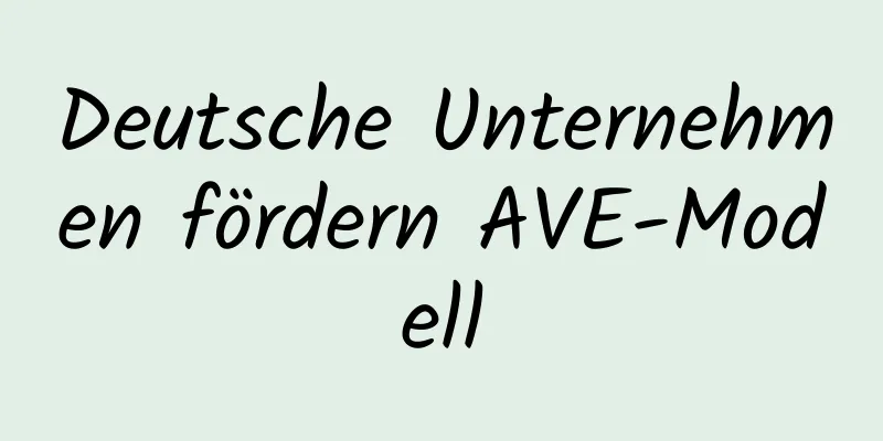 Deutsche Unternehmen fördern AVE-Modell