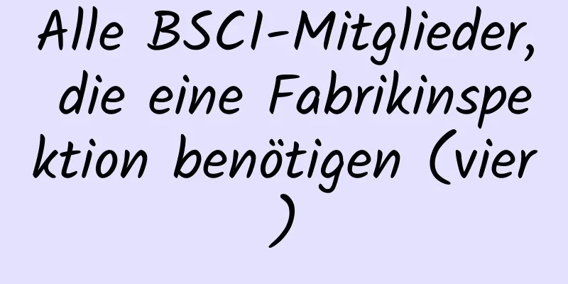 Alle BSCI-Mitglieder, die eine Fabrikinspektion benötigen (vier)