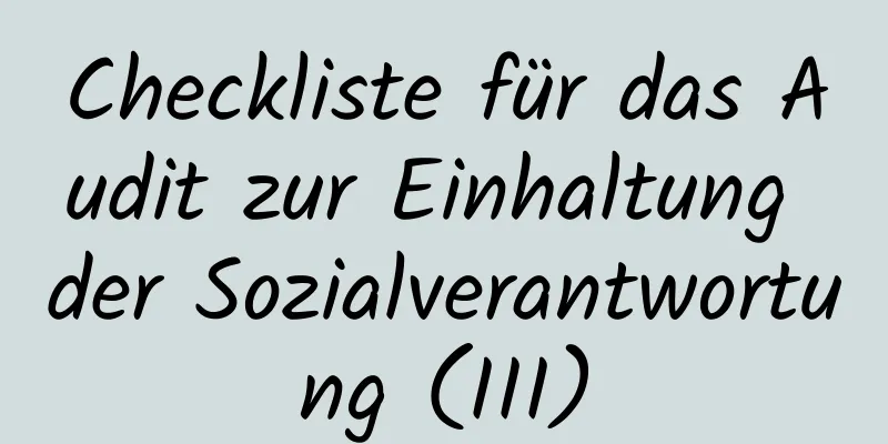 Checkliste für das Audit zur Einhaltung der Sozialverantwortung (III)