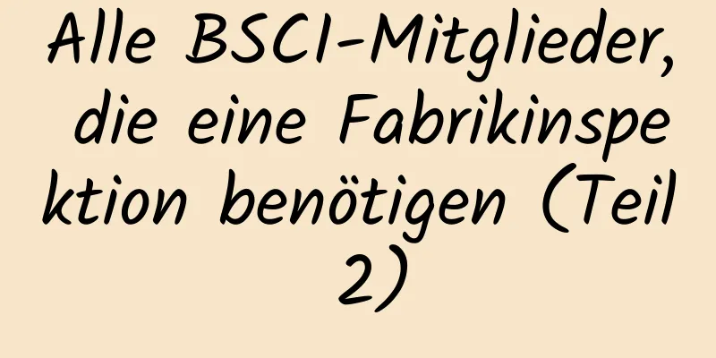 Alle BSCI-Mitglieder, die eine Fabrikinspektion benötigen (Teil 2)