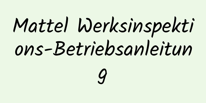 Mattel Werksinspektions-Betriebsanleitung