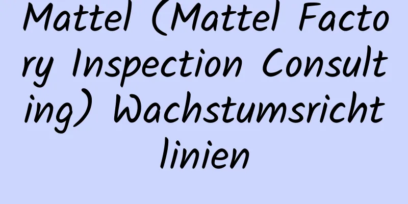 Mattel (Mattel Factory Inspection Consulting) Wachstumsrichtlinien