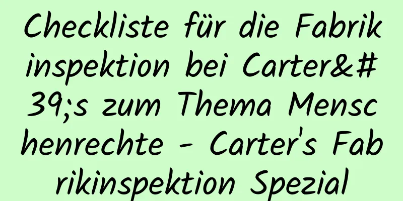 Checkliste für die Fabrikinspektion bei Carter's zum Thema Menschenrechte - Carter's Fabrikinspektion Spezial