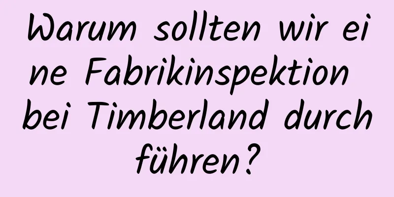 Warum sollten wir eine Fabrikinspektion bei Timberland durchführen?