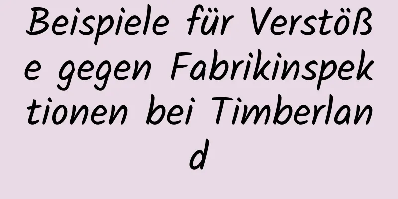 Beispiele für Verstöße gegen Fabrikinspektionen bei Timberland