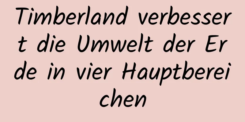 Timberland verbessert die Umwelt der Erde in vier Hauptbereichen